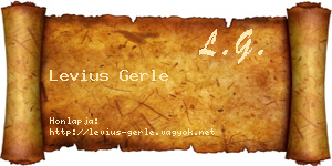 Levius Gerle névjegykártya